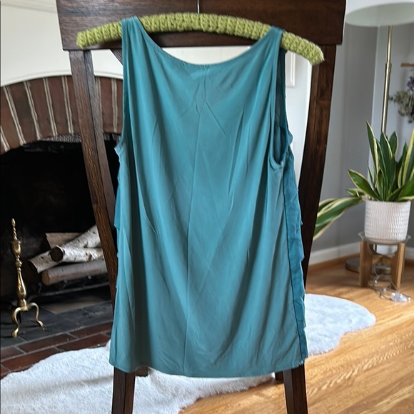 Teal Sleeveless Ruffle Top - Picture 2 of 3